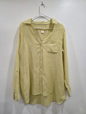 Sigrid Olsen 100% Linen Button-Down Shirt